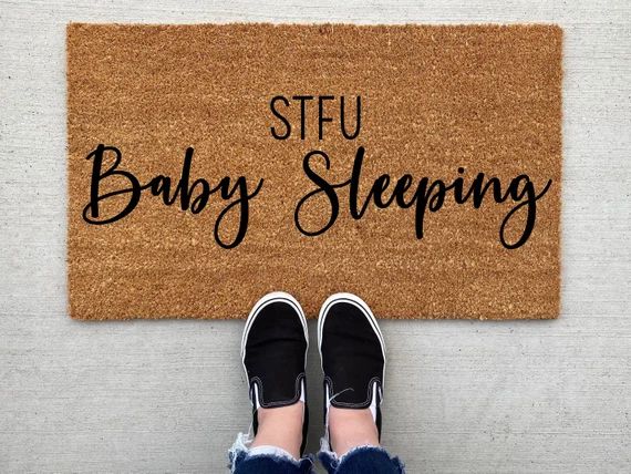 Baby Sleeping Doormat, Funny Doormat, Welcome mat, Shit show door mat, outdoor mat, front doormat... | Etsy (US)