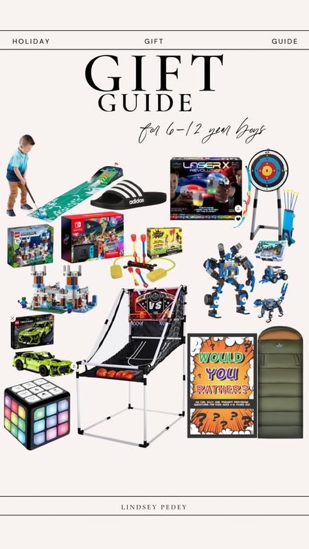 Gift guide for 6-12 year old boys 

Gift guide for kids , gift ideas for boys , gifts for tweens , kid gift guide , Target gift guide , Walmart gift guide , Amazon toys , Amazon gift guide , hot shot toy , archery toy , adidas , legos , kids games , sleeping bag , golf toy , laser 

#LTKHoliday #LTKGiftGuide #LTKkids
