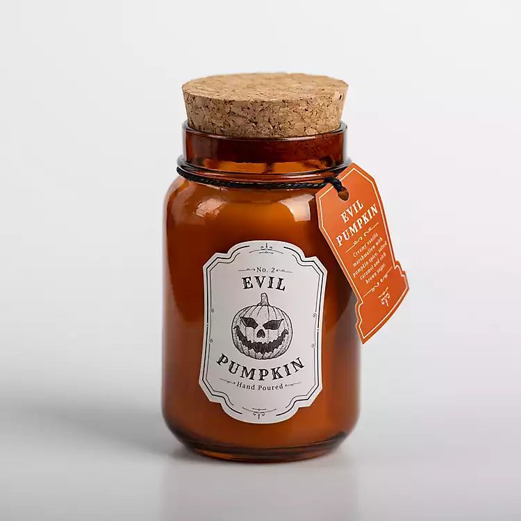 New! Orange Evil Pumpkin Halloween Jar Candle | Kirkland's Home