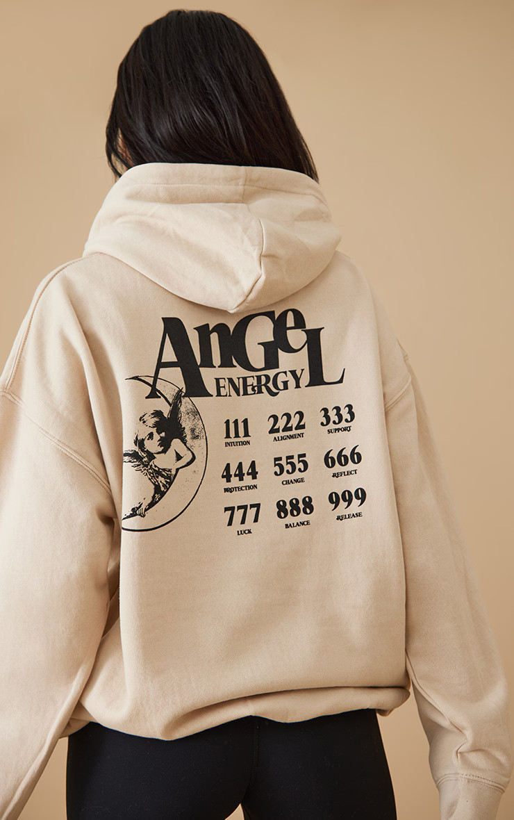 Stone Angel Energy Back Print Hoodie | Pretty Little Thing (Australia & New Zealand)