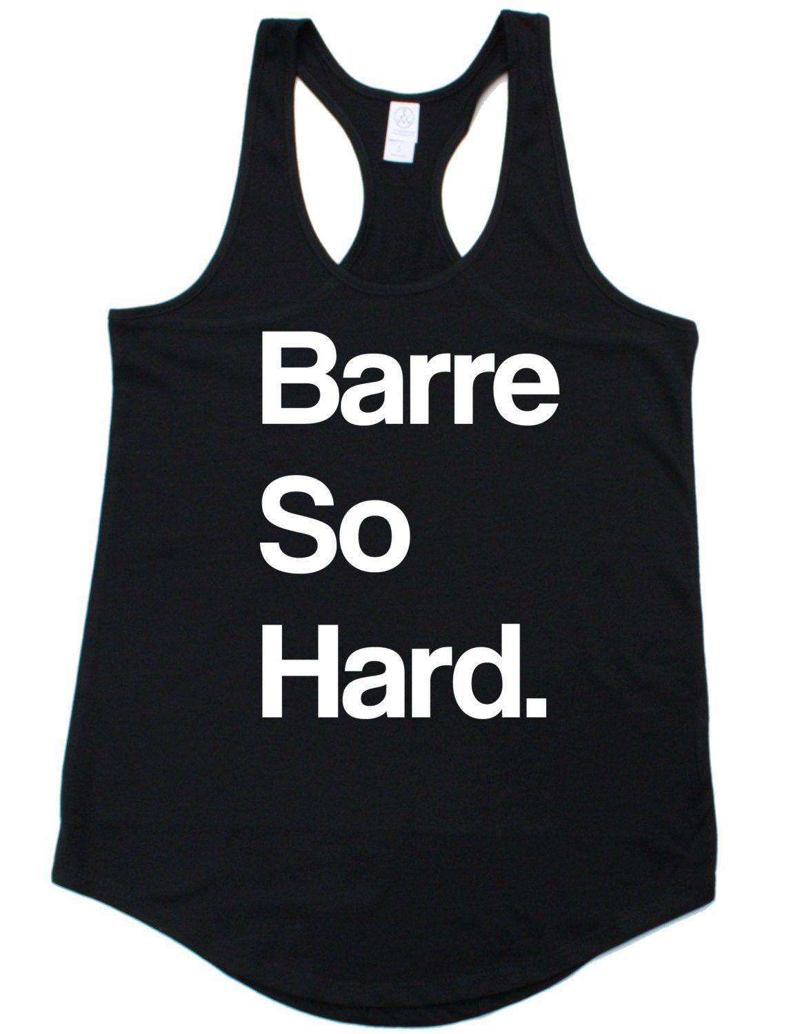 Barre So Hard Tank. Black Racerback Workout Tank. Size SXL | Etsy (US)