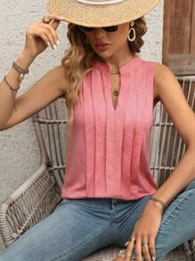 Solid Notched Neck Tank Top SKU: sw2301038487141518(100+ Reviews)$8.49$8.07Join for an Exclusive ... | SHEIN