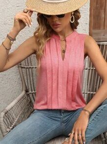 Solid Notched Neck Tank Top SKU: sw2301038487141518(100+ Reviews)$8.49$8.07Join for an Exclusive ... | SHEIN