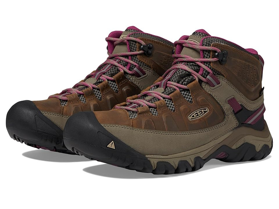 KEEN Targhee III Mid Waterproof Women's Shoes Weiss/Boysenberry : 6 B - Medium, Textile/Leather | Zappos