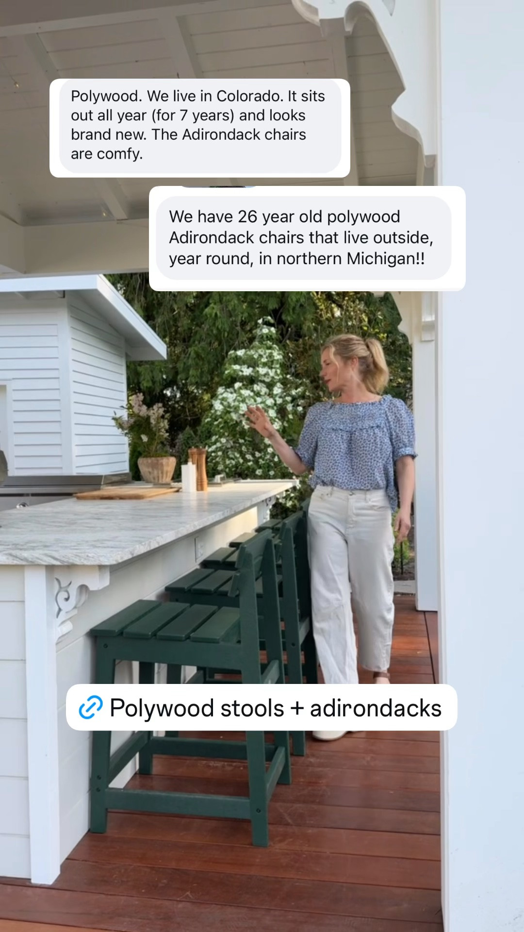 Polywood is the bomb. Linking our stools!