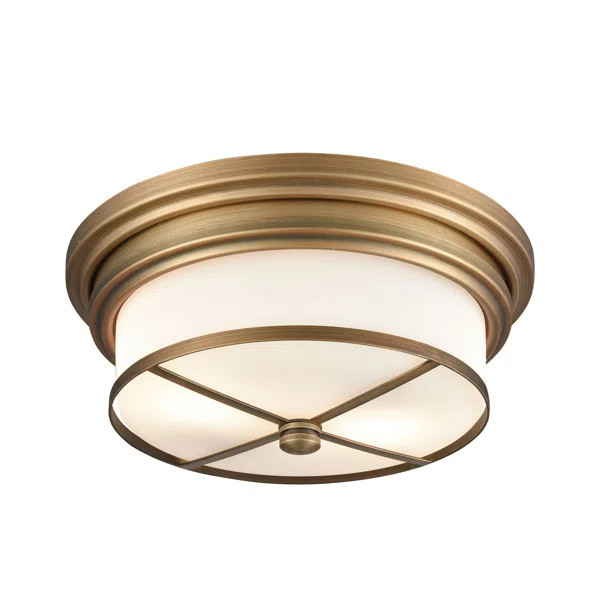 Corona 2 - Light 13'' Shaded Drum Flush Mount | Wayfair North America
