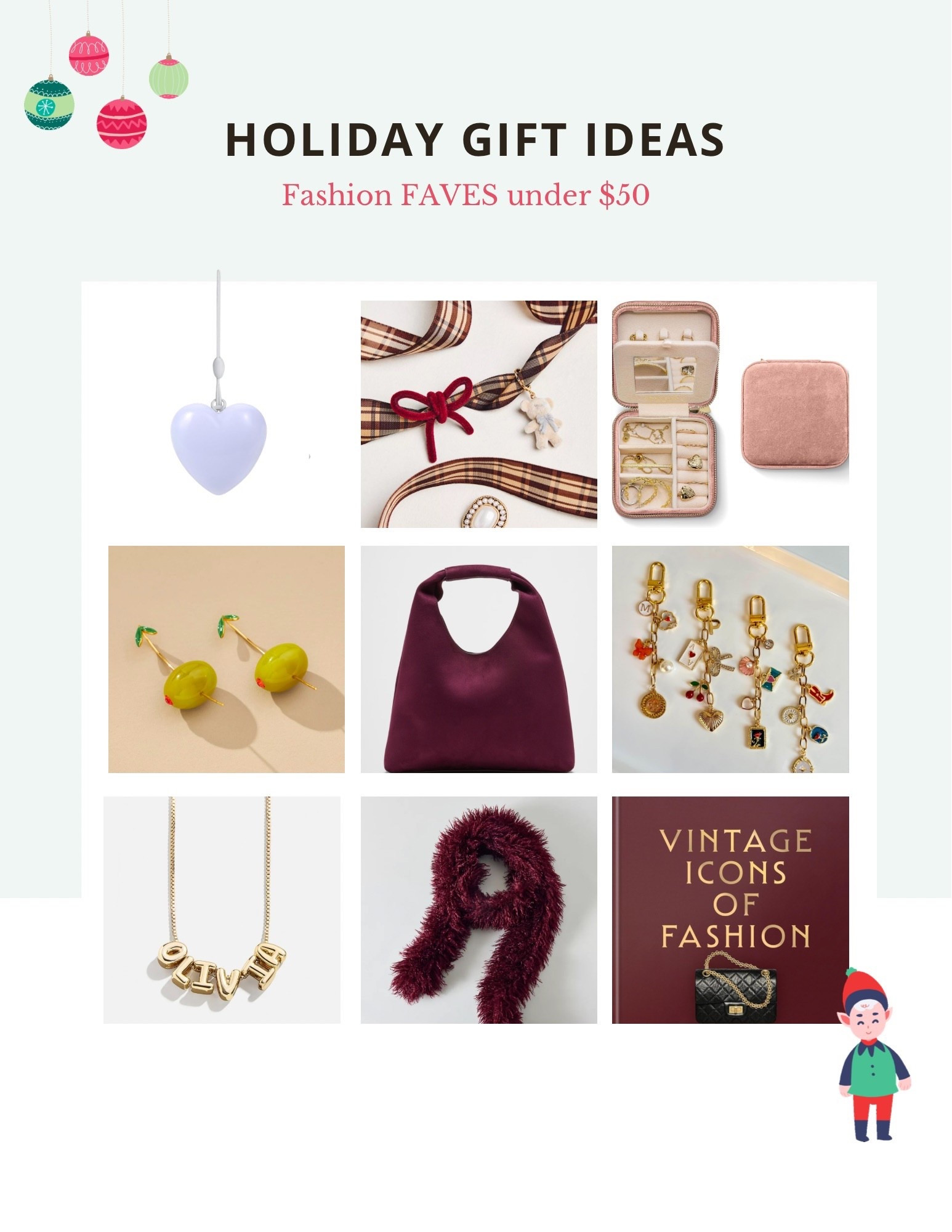 Gift guide for the fashion girlie! All holiday gifts are under$50! Gifts for her. Style gifts 

#LTKCyberWeek #LTKHoliday #LTKGiftGuide