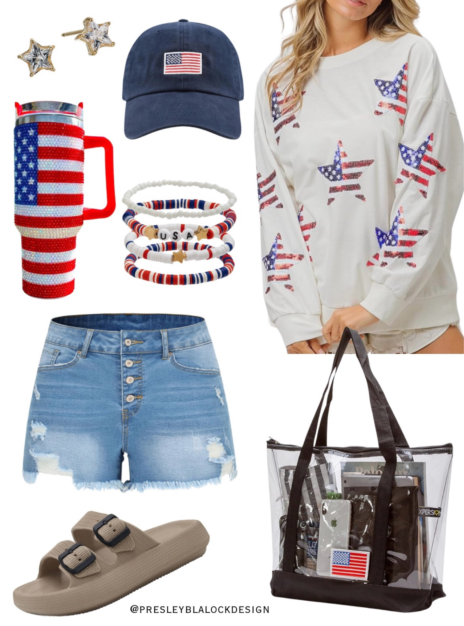 Memorial Day / Red White and Blue / July 4th / USA sweater / Rhinestone Tumbler / Denim Shorts / Amazon Fashion / Founditonamazon / summer sandals / USA hat / star earrings / clear tote bag / Labor Day / outfit Inspo 

#LTKFestival #LTKSaleAlert #LTKSeasonal