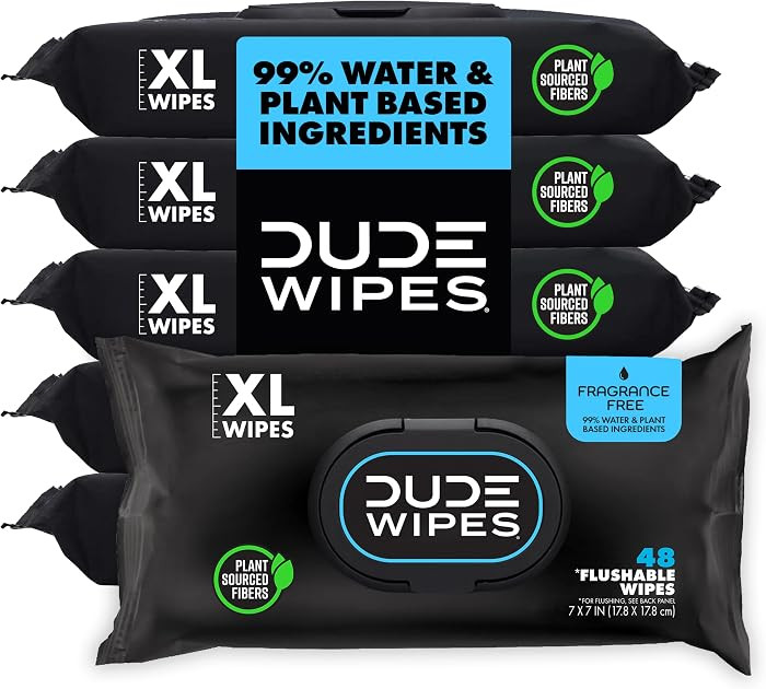DUDE Wipes Unscented Adult Flushable Wet Wipes, Sensitive Skin, 288 Count | Amazon (US)