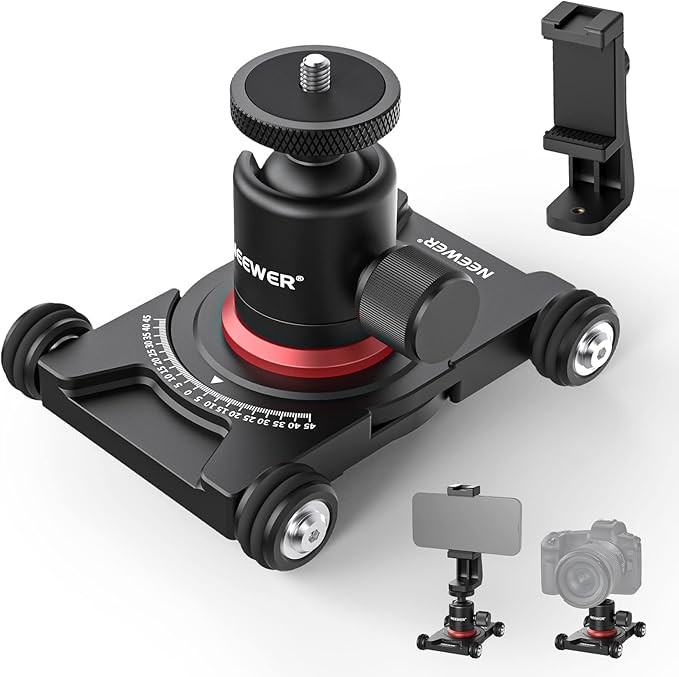 NEEWER Camera Slider Dolly with Ball Head & Phone Clamp,4 Wheeled Tabletop Dolly Manual Skater wi... | Amazon (US)