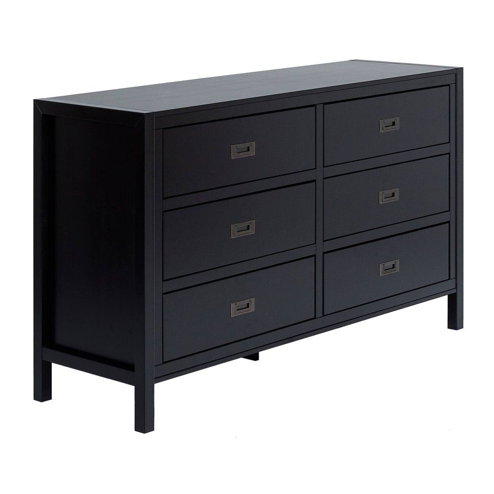 6 Drawer Classic Bedroom Dresser Black - Saracina Home | Target