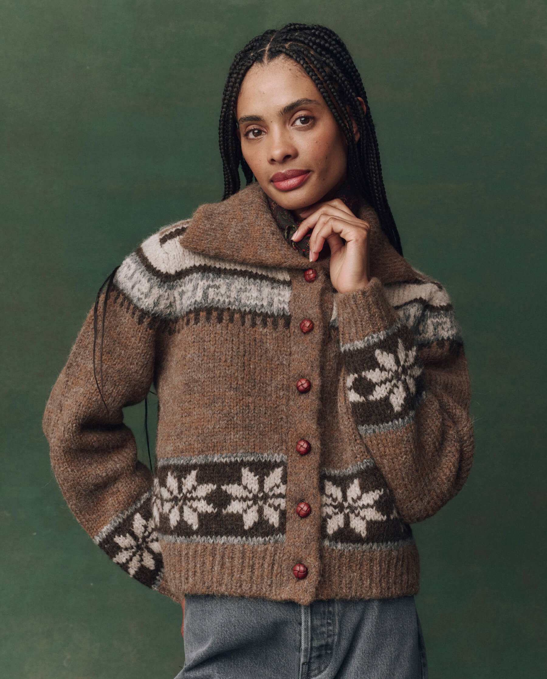 The Nordic Scholar Cardigan. -- Hickory Fair Isle | THE GREAT.