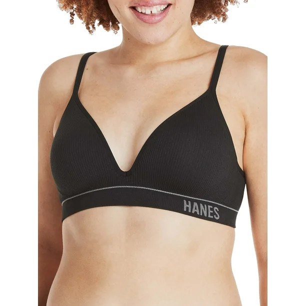 Hanes Originals Women's Contour Wireless Seamless Rib Bralette, ComfortFlex Fit, Style MHB004 | Walmart (US)