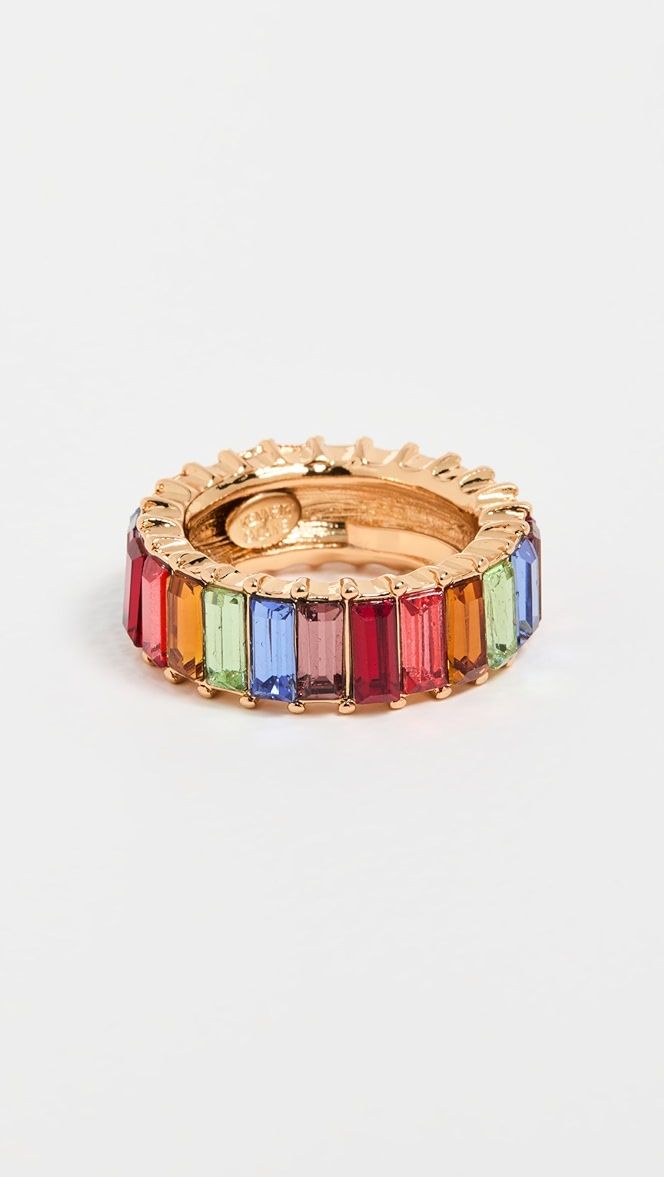 Gold Rainbow Baguettes Eternity Ring | Shopbop