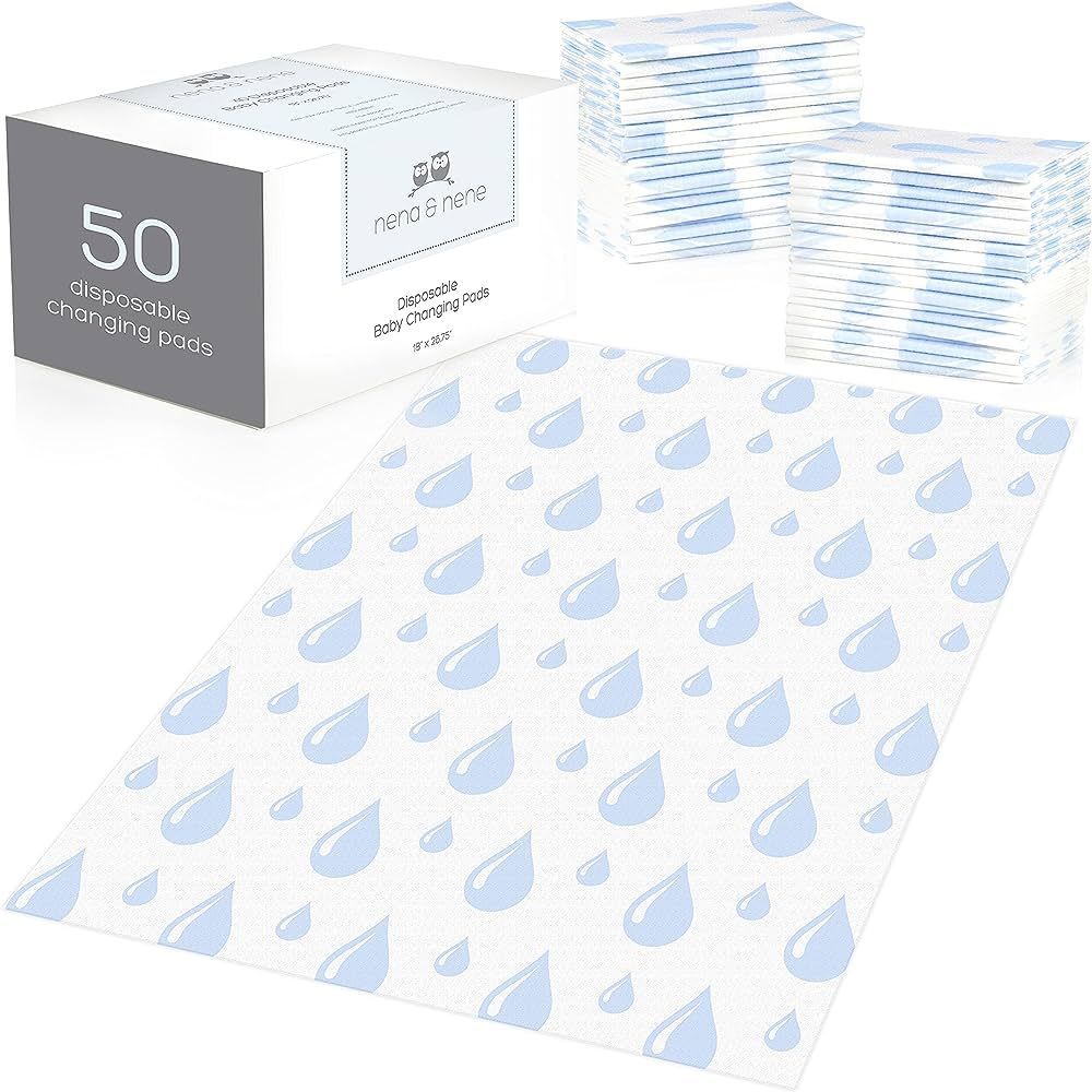 Large Disposable Baby Changing Pads - 50 Count - Diaper Changing Table, Disposable Mats - 100% Le... | Amazon (US)