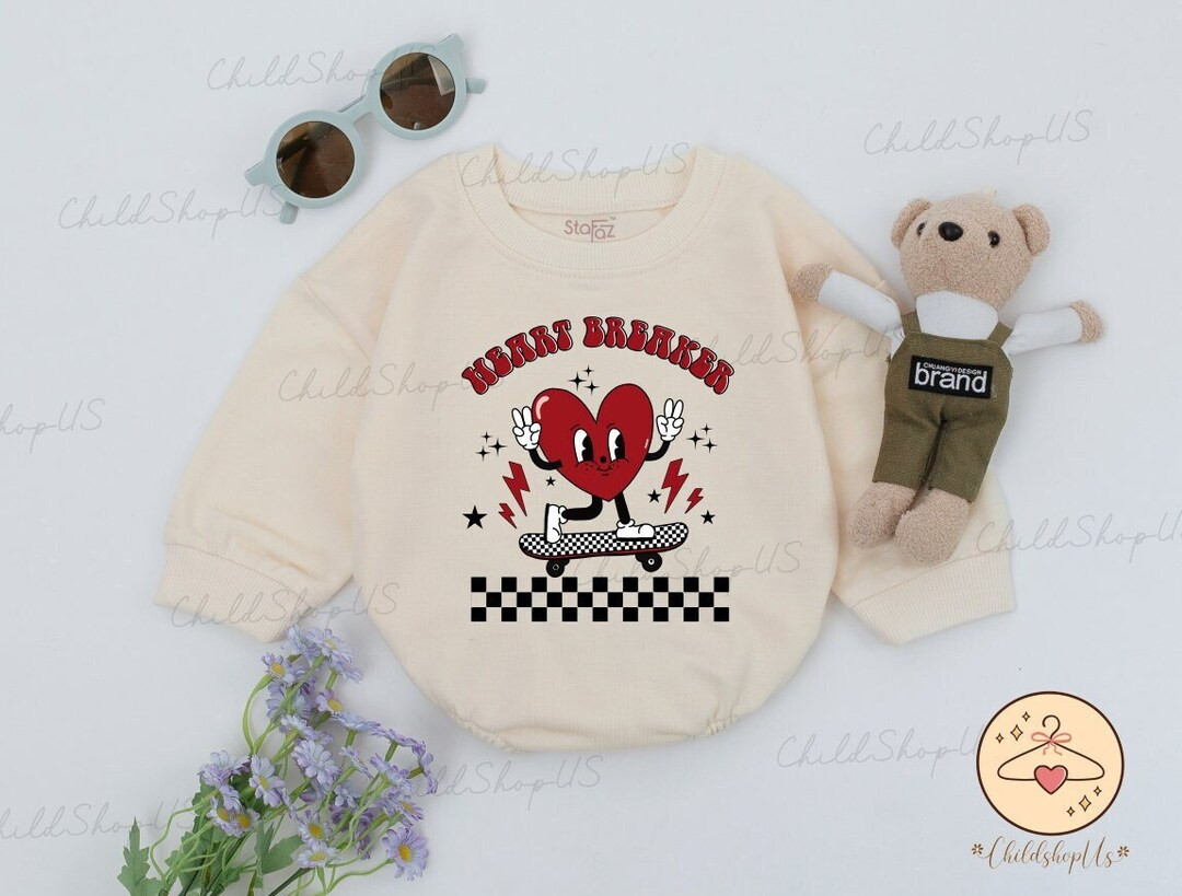 Heartbreaker Romper, First Valentines Day Outfit, Newborn Boy Girl Valentines, Groovy Valentines ... | Etsy (US)