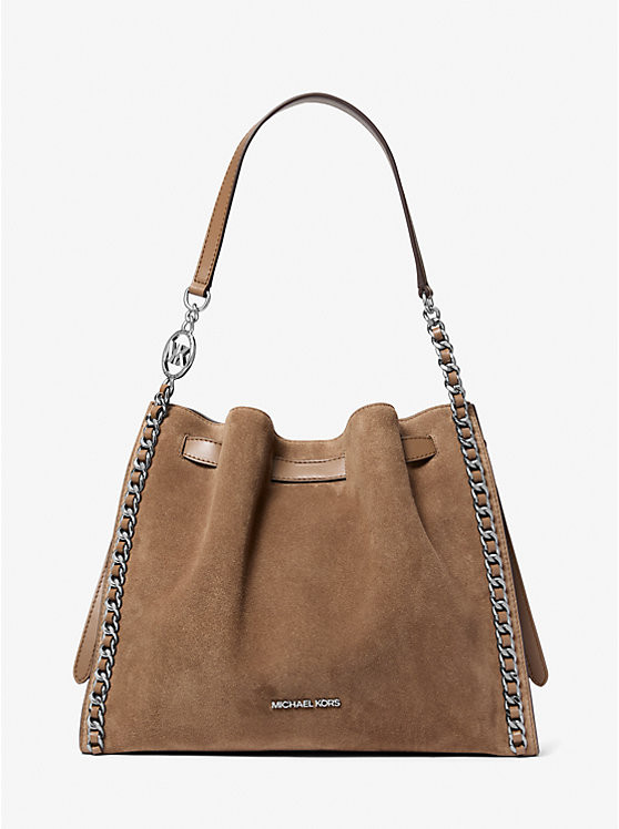 Mina Large Suede Chain Shoulder Bag | Michael Kors US