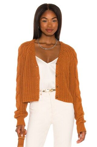 525 Cardigan with Cable Sleeves in Amber from Revolve.com | Revolve Clothing (Global)