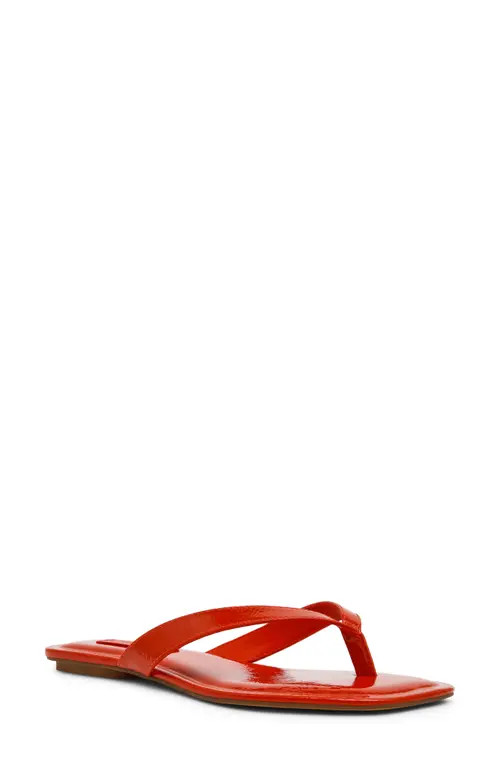 Steve Madden Trella Flip Flop in Red Orange Patent at Nordstrom, Size 7 | Nordstrom