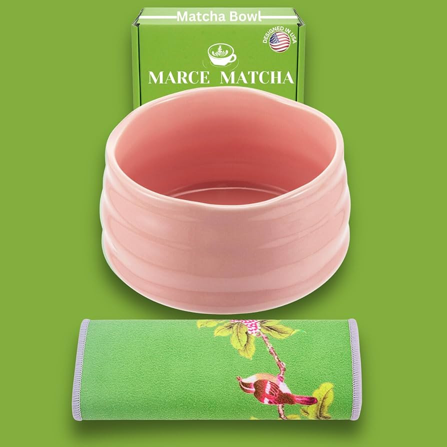 Marce Matcha Bowl Set- Matcha Bowl and Towel (Pink) | Amazon (US)