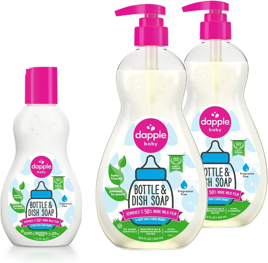 Dish Bundle by Dapple Baby Includes Baby Bottle & Dish Liquid by Dapple Baby Travel Size 3 Fl Oz,... | Amazon (US)