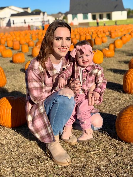 Mommy and me matching outfits • fall fashion • pink plaid shacket • baby girl fashion • toddler girl outfits • pumpkin onesie • boots • Christian fashion blogger • modest fashion • Old Navy • Target • Burt’s Bees Baby • H&M

#LTKbaby #LTKSeasonal #LTKfamily