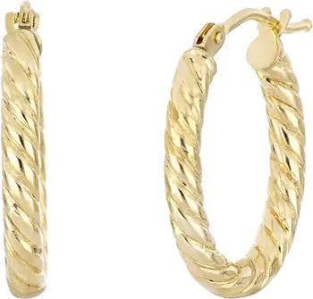 14K Gold Twisted Oval Gold Hoop Earrings | Nordstrom