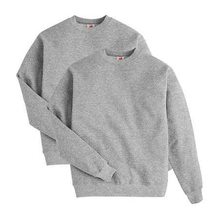 Hanes 2-Pack Unisex Adult Crew Neck Long Sleeve Sweatshirt, Large, Gray | JCPenney
