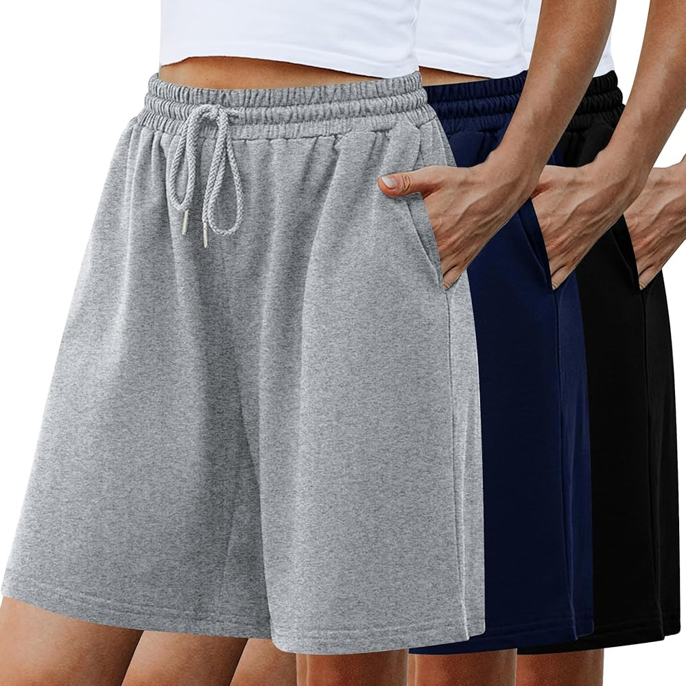 Quenteen Women's Sweat Shorts Bermuda Long Shorts Athletic Casual Loose Shorts (Available in Plus... | Amazon (US)