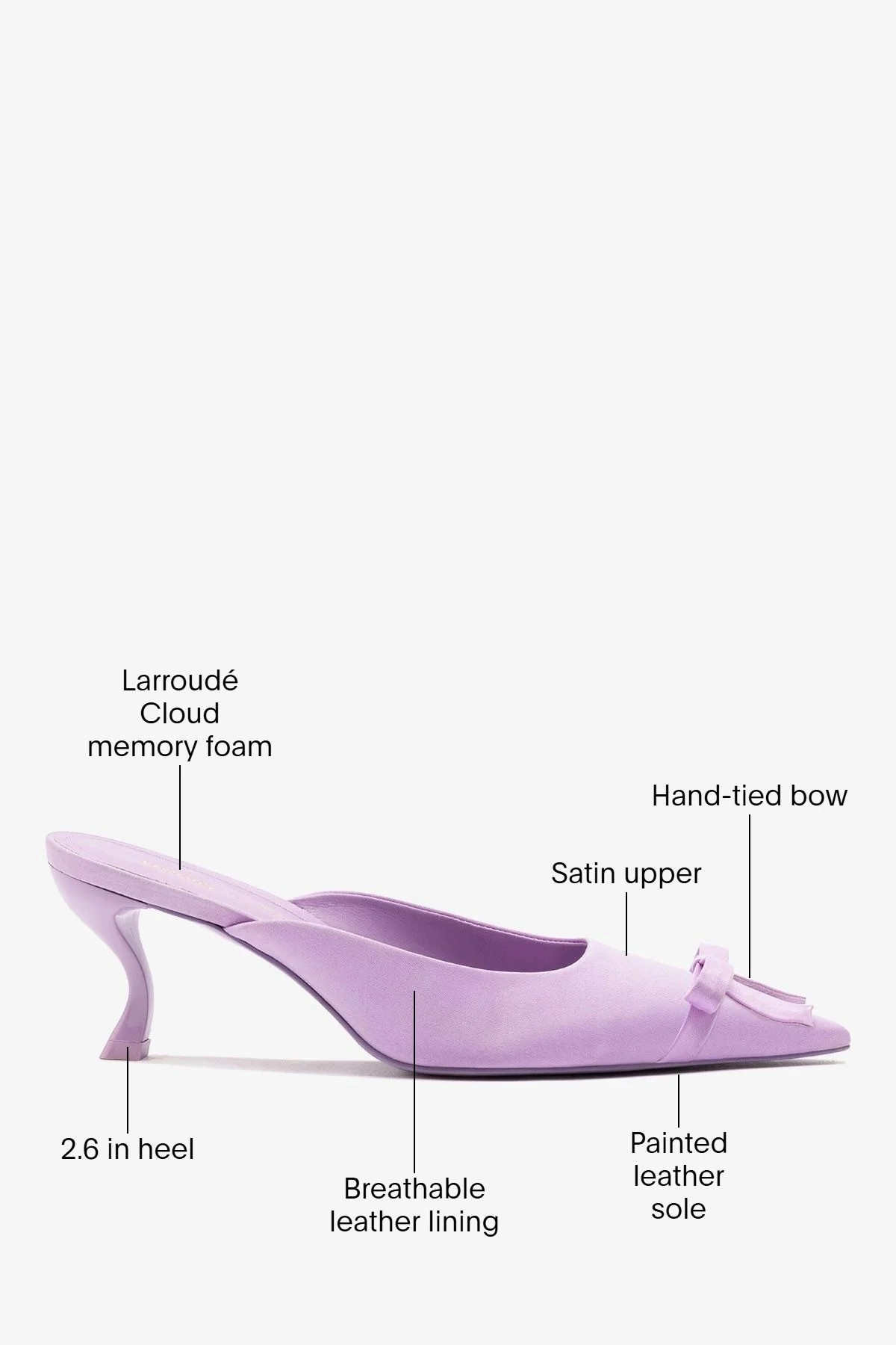 Larroudé by Nicolò B.: Maria Mule Burgundy Satin | Larroude