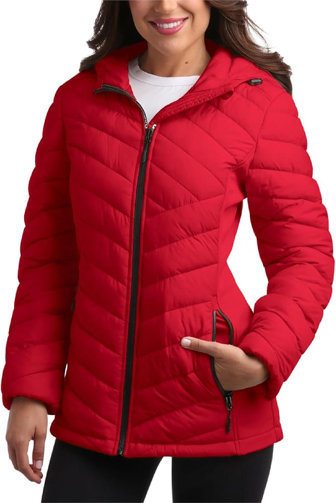 Reebok Womens Puffer Jacket - Midweight Quilted Snow Glacier Shield Full Zip Winter Coat for Wome... | Amazon (US)