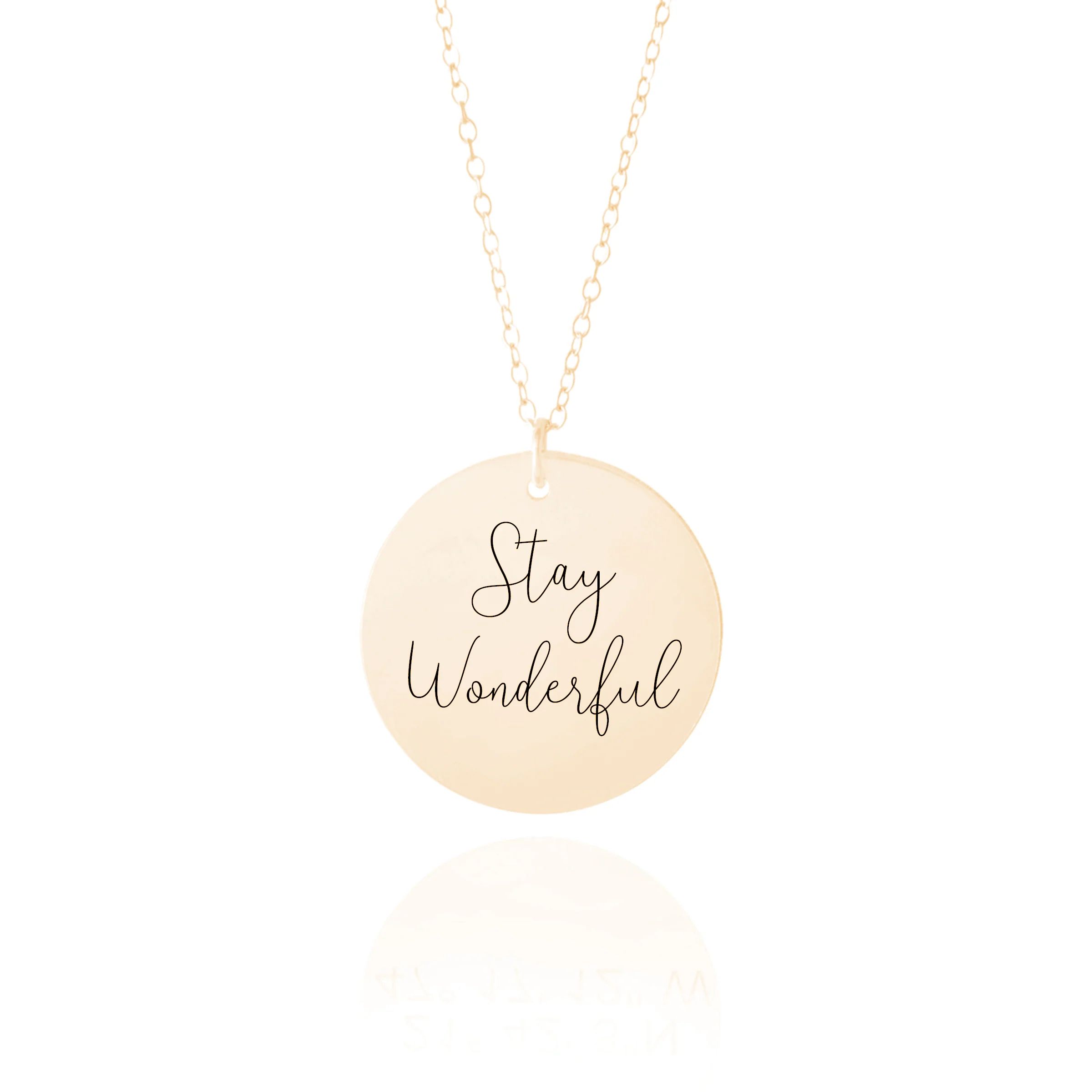 GOLD DISC HANDWRITING NECKLACE | Sincerely Silver