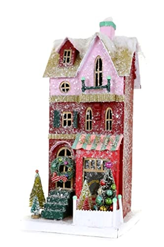 Cody Foster & Co Gift Shop Pink Burgundy Christmas Village House Shoppe | Amazon (US)