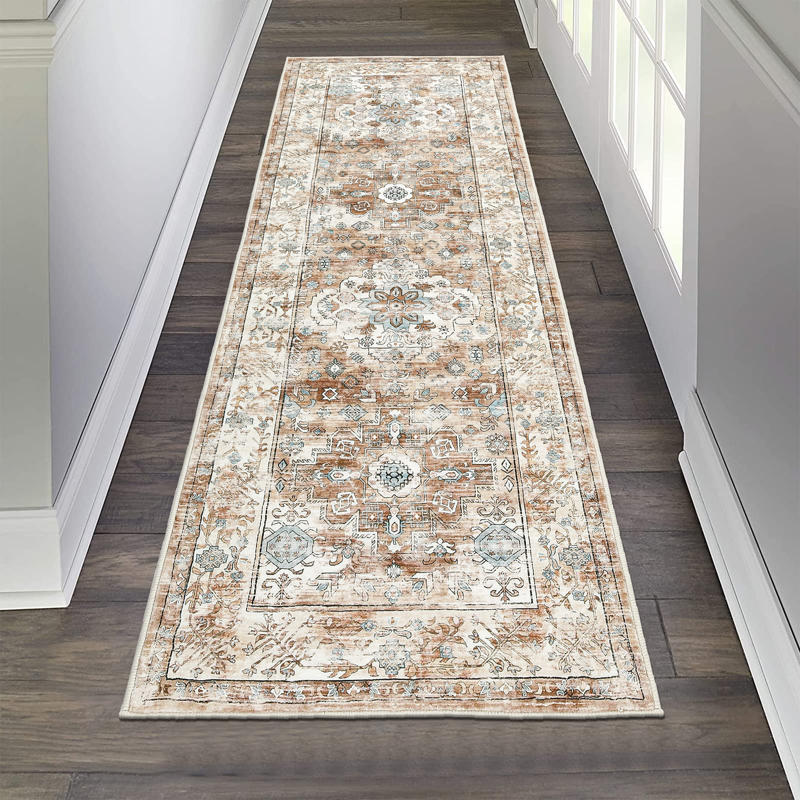 Pauwer Hallway Runner Rug 2x6 Washable Rugs Runner Non Slip Carpet Runner Boho Farmhouse Vintage ... | Amazon (US)