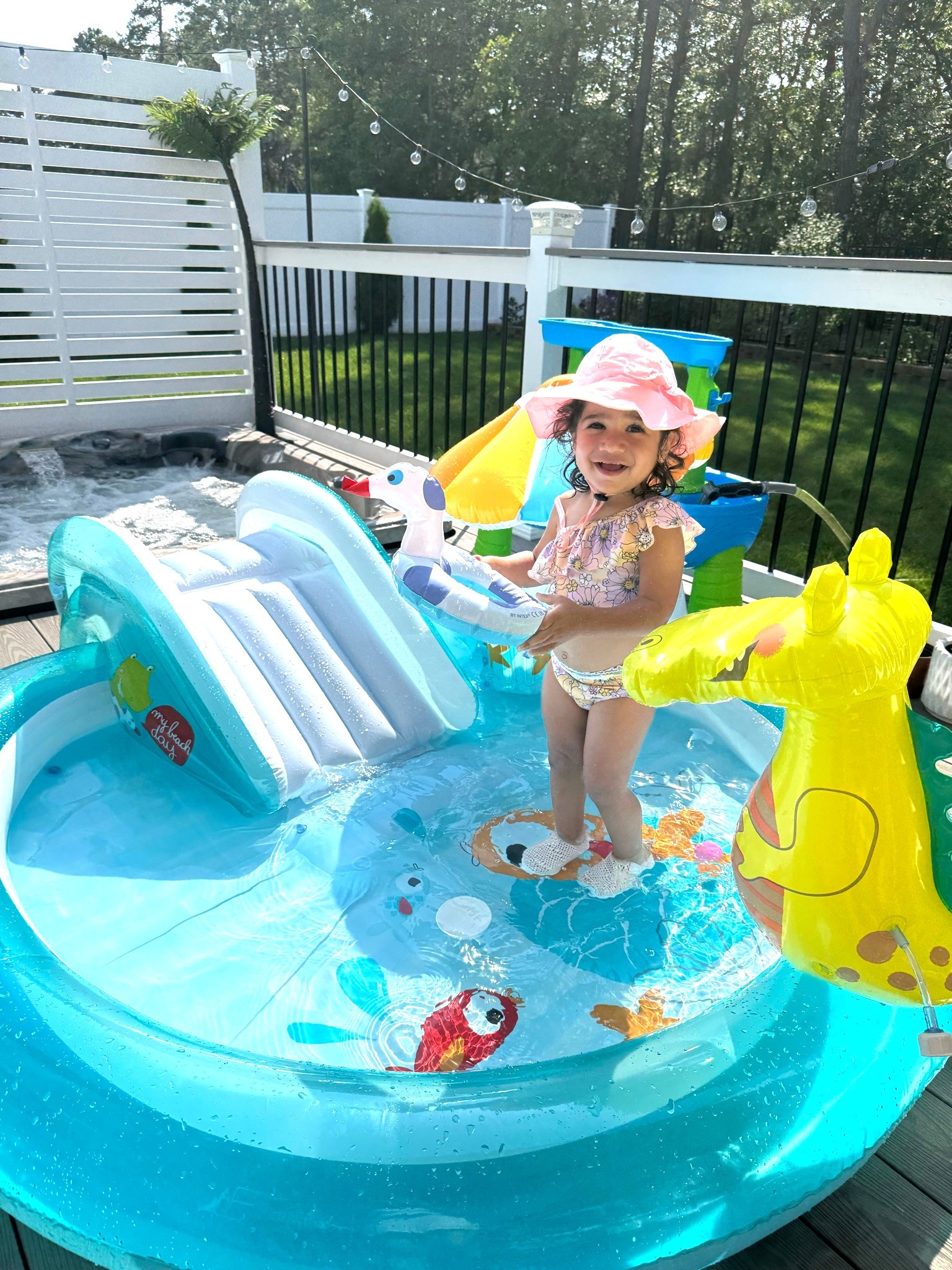 My daughter loves this pool to cool down in the summer! It even has a small slide and squirts water! 💦


Toddler swim, pool, toddler sandals, vacation, toddler summer, toddler shoes, baby swim, baby girl, swim, toddler girl, splash pad, amazon swim, amazon summer, toddler girl swimsuit, baby pool, inflatable pool, pool toys, kiddie pool, toddler pool

#LTKmomlife #LTKKids #LTKSeasonal