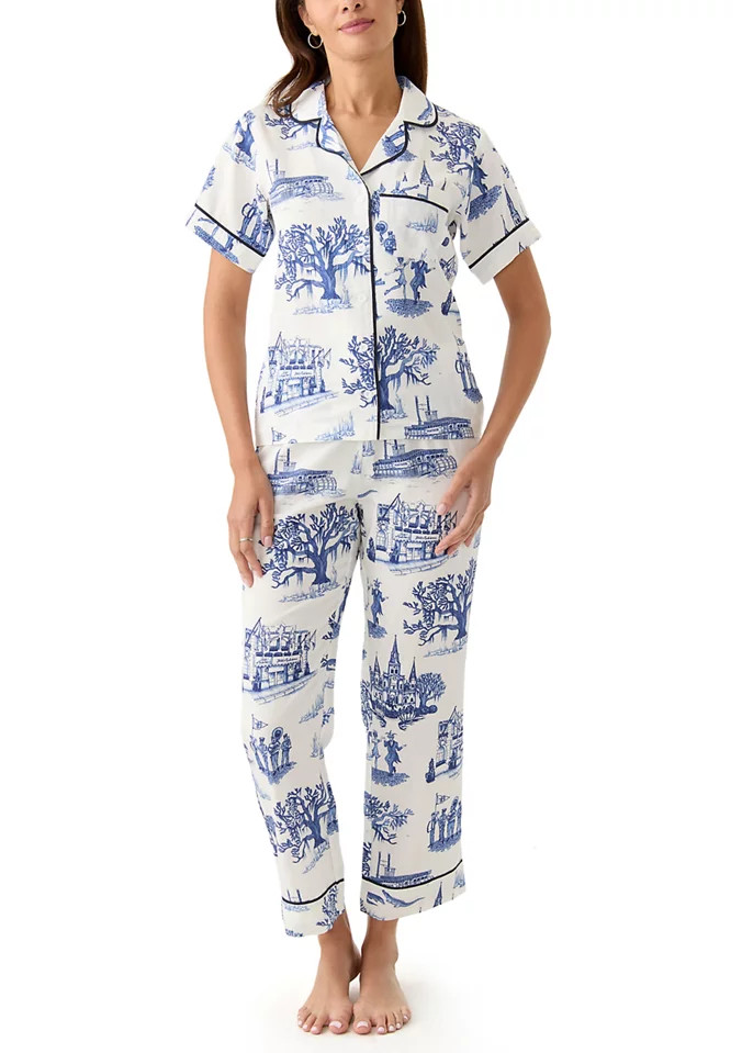 New Orleans Toile Printed Pajama Set | Belk