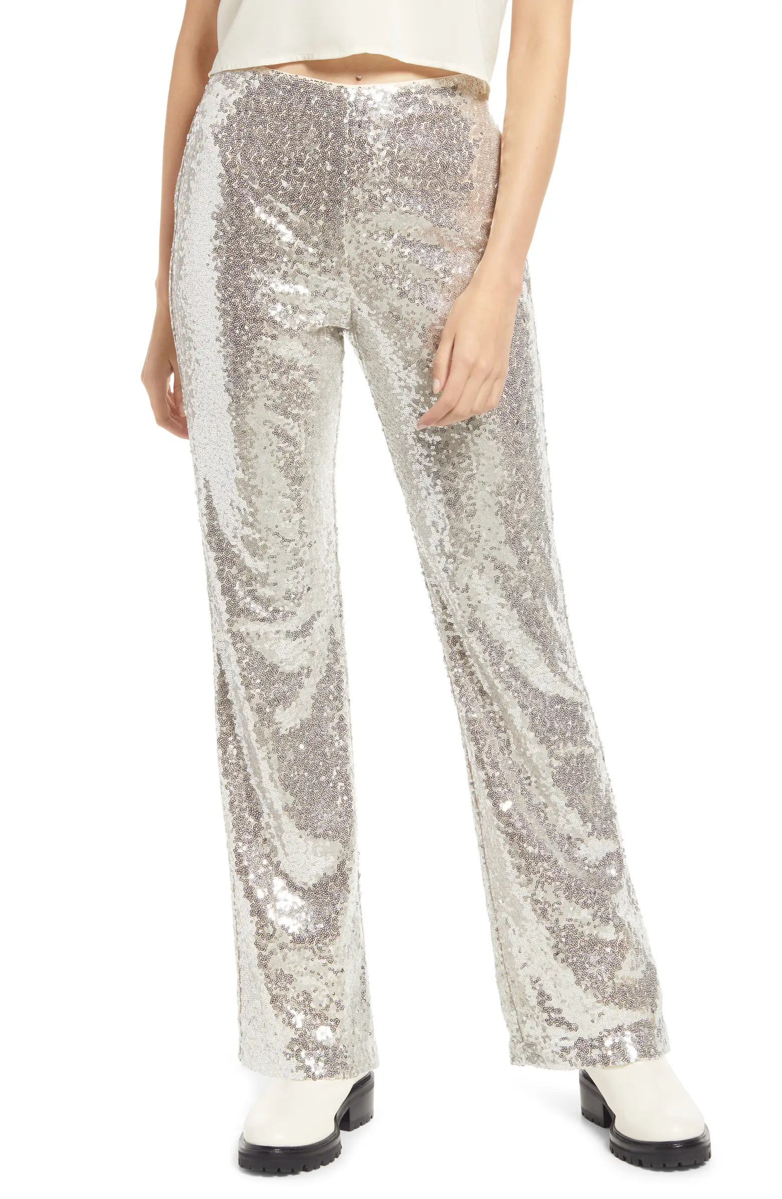 Sequin Flare Leg Pants | Nordstrom