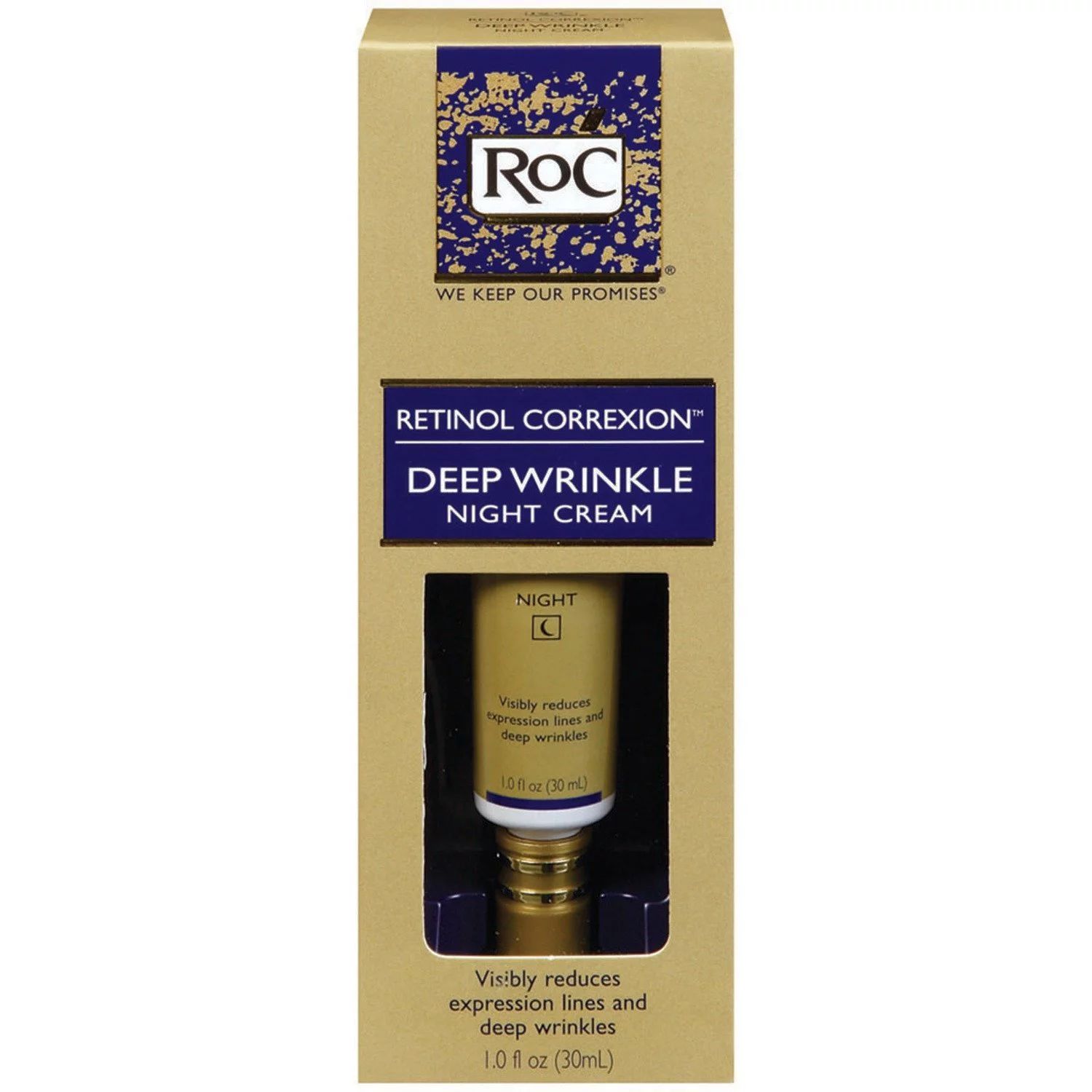 RoC Retinol Correxion Deep Wrinkle Night Cream, 1 Oz | Walmart (US)