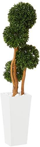 Nearly Natural Artificial Tree UV Resistant 4â€ Boxwood Topiary in Planter (Indoor/Outdoor), G... | Amazon (US)