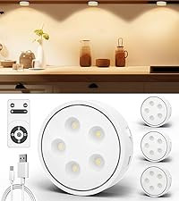 Puck Lights with Remote, 13 RGB Colors LED Under Cabinet Light, Rechargeable Battery Operated Und... | Amazon (US)