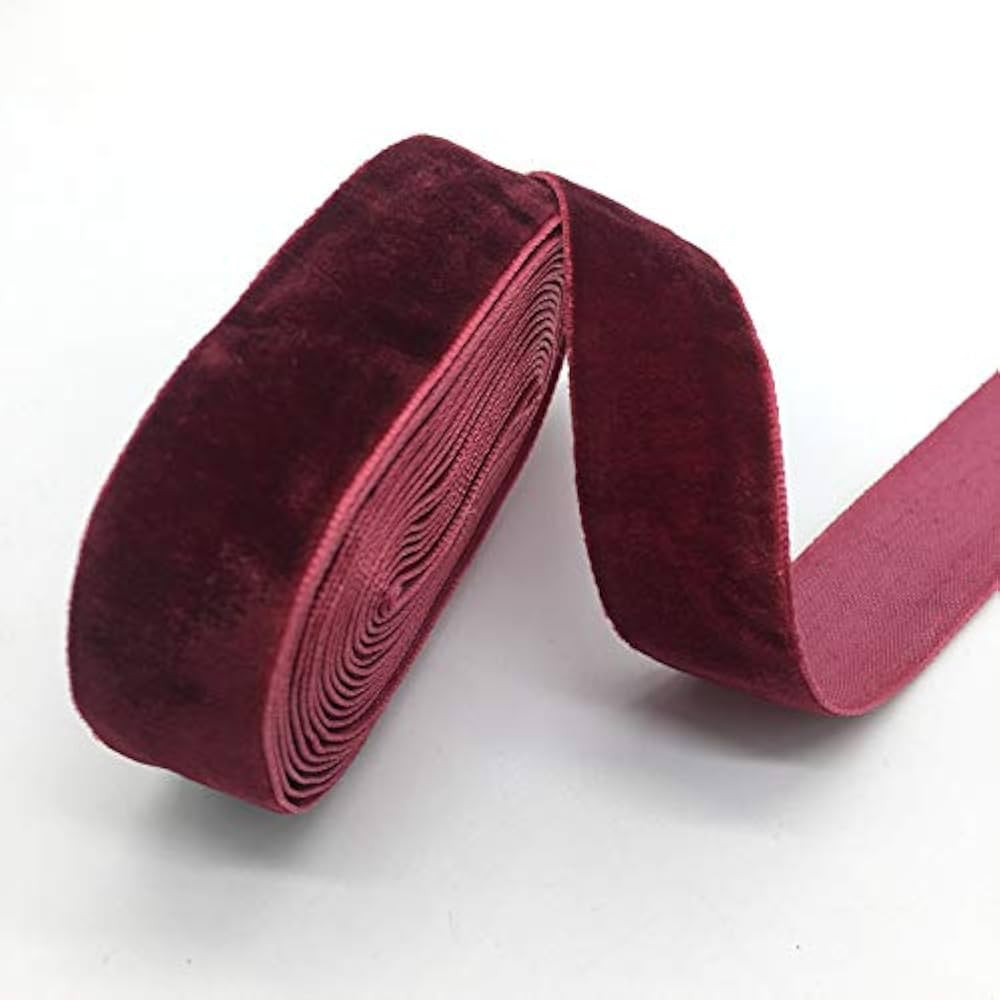 Worlds Burgundy Velvet Ribbon 5 Yards 5/8"Inch(16mm) | Amazon (US)