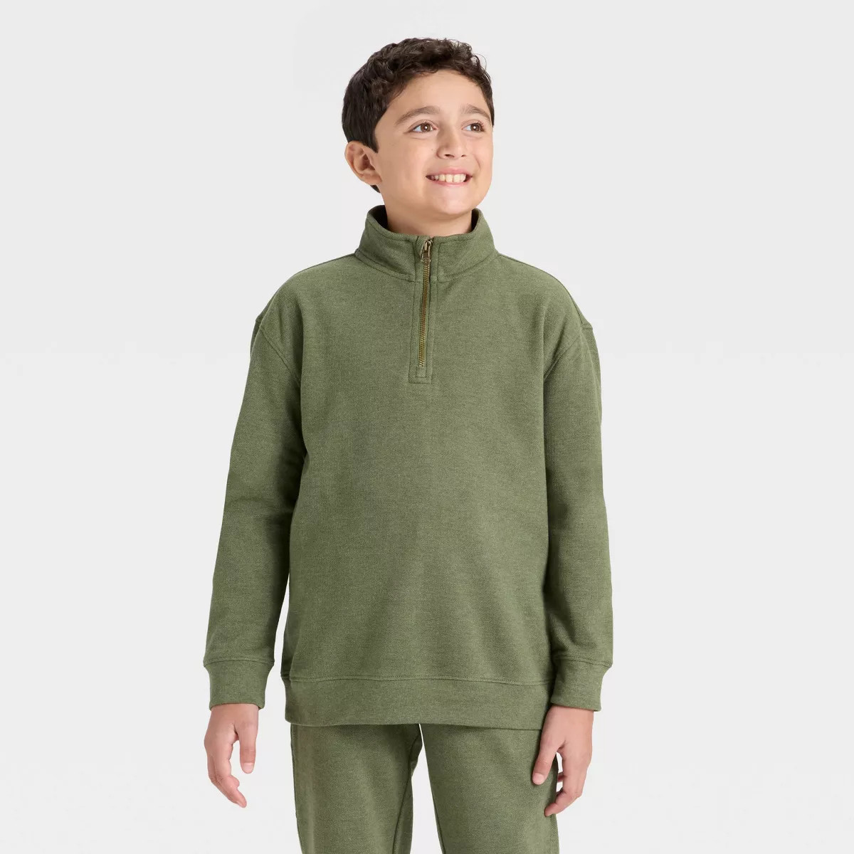 Boys' Quarter Zip Relaxed Fit Fleece Pullover Sweatshirt - Cat & Jack™ | Target