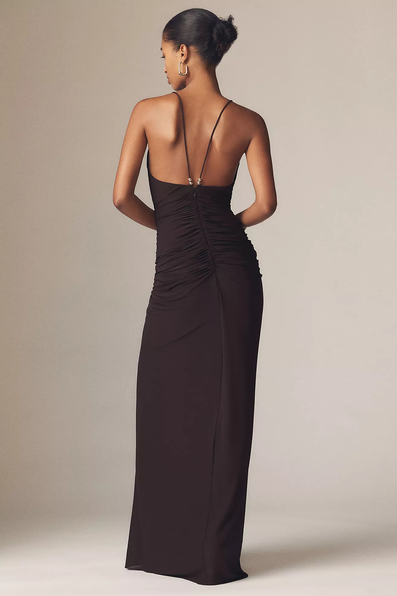 Ronny Kobo Anya V-Neck Column Jersey Maxi Dress | Anthropologie (US)