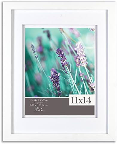 Gallery Solutions Wall Mount Double Airfloat Mat Picture Frame, 11" x 14", White/White | Amazon (US)