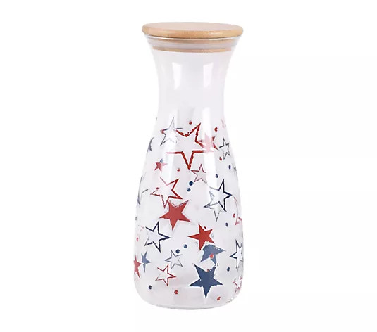 Temp-tations 40-oz Glass Carafe with Bamboo Lid - QVC.com | QVC