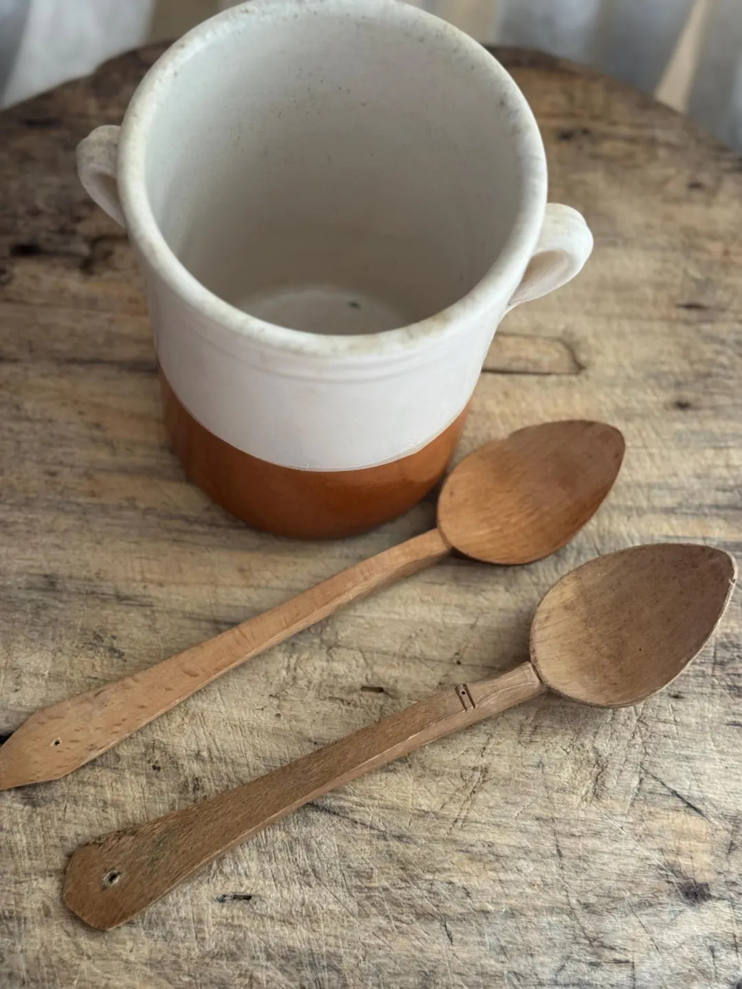 Vintage European Hand-carved Wooden Spoon Set of 2 – Rustic European Kitchen Decor - Etsy | Etsy (US)