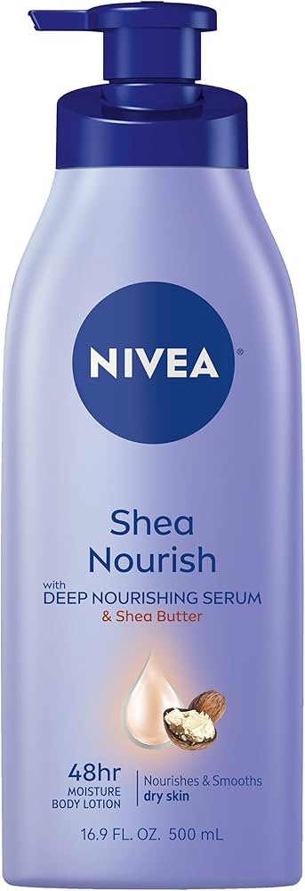 NIVEA Shea Nourish Body Lotion, Dry Skin Lotion with Shea Butter, 16.9 Fl Oz Pump Bottle | Amazon (US)
