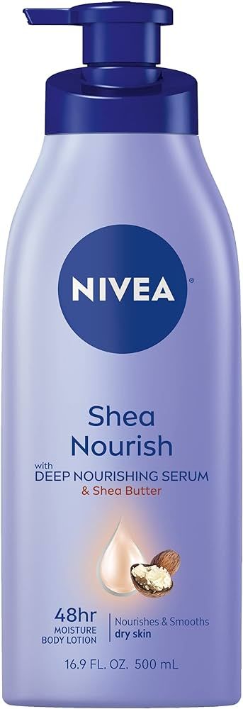NIVEA Shea Nourish Body Lotion, Dry Skin Lotion with Shea Butter, 16.9 Fl Oz Pump Bottle | Amazon (US)