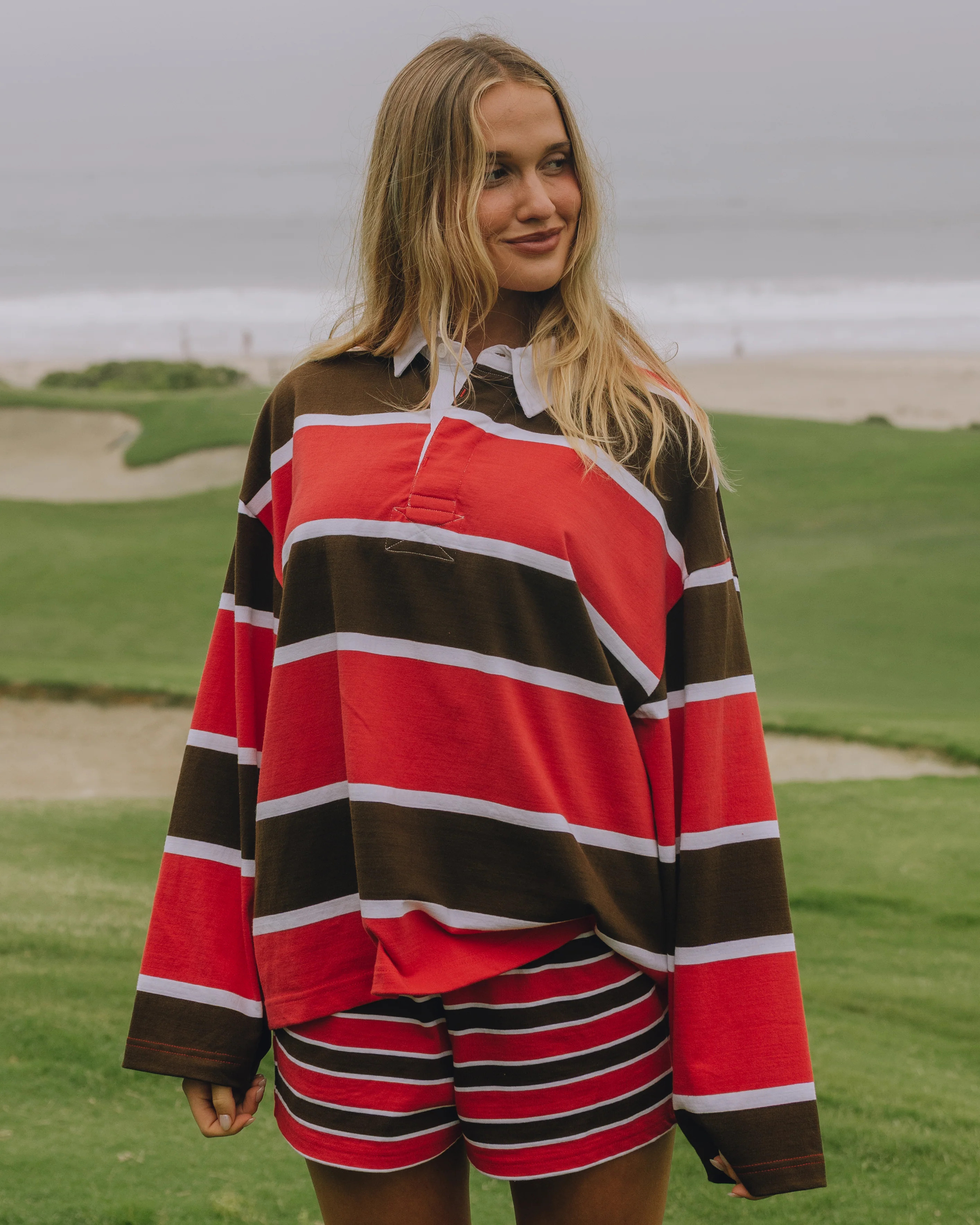 Rugby Tee - Heart + White + Coco Stripe | Daily Drills LLC