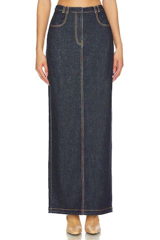 Amanda Uprichard Franklin Skirt in Indigo from Revolve.com | Revolve Clothing (Global)